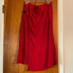 Red Satin Skirt